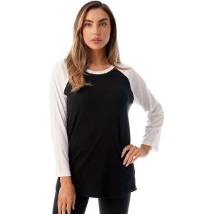 Just Love Colorblock Womens Baseball Tee Shirt with ¾ Sleeves(Black White)