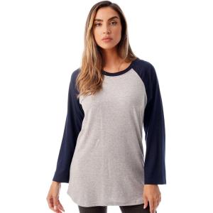 Just Love Colorblock Womens Baseball Tee Shirt with ¾ Sleeves(Grey Navy)