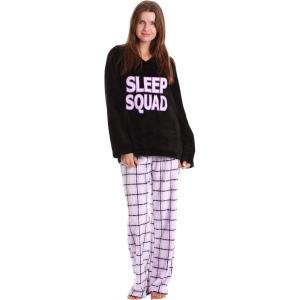 Just Love Plush Pajama Sets for Women(Plaid Sleep Squad)