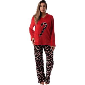 Just Love Plush Pajama Sets for Women(Red – Candy Cane)