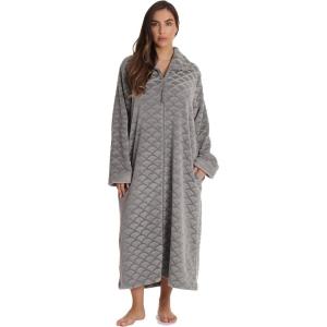Just Love Plush Zipper Lounger Robe for Women(Grey)