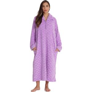 Just Love Plush Zipper Lounger Robe for Women(Lilac)