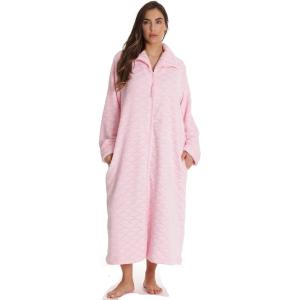 Just Love Plush Zipper Lounger Robe for Women(Pink)