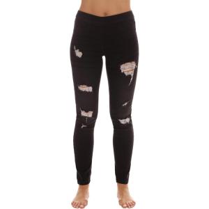 Just Love Ripped Denim Jeggings for Women Jeans Leggings(Black Ripped Denim)