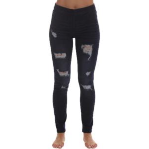Just Love Ripped Denim Jeggings for Women Jeans Leggings(Dark Ripped Denim)