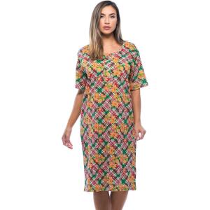 Just Love Short Sleeve Nightgown Sleep Dress for Women(Plaid – Gingerbread)