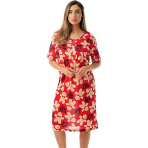 Just Love Short Sleeve Nightgown Sleep Dress for Women(Red – Bite Me Gingerbread Man)