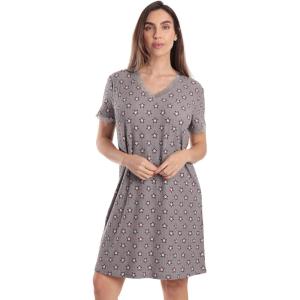 Just Love Short Sleeve Tie Dye Nightgown for Women(Grey Pink Stars)