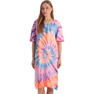 Just Love Short Sleeve Tie Dye Nightgown for Women(Tie Dye Colorful Swirl)