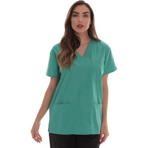 Just Love Solid Scrub Top for Women with Pockets and V-Neck(Jade)