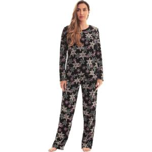 Just Love Thermal Fleece Pajamas for Women(Black – Snowflake)
