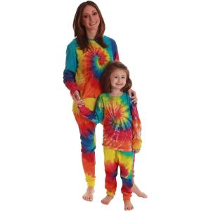 Just Love Tie Dye Mommy and Me Thermal Sets for Women & Children(Tie Dye Bold Brights)