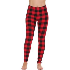 Just Love Ugly Christmas Holiday Leggings(Buffalo Plaid)