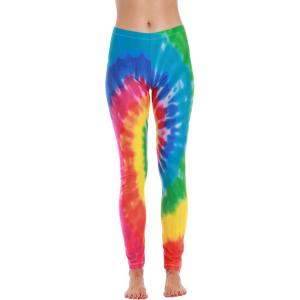 Just Love Ugly Christmas Holiday Leggings(Multi – Tie Dye Bright)