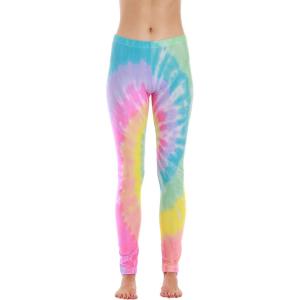 Just Love Ugly Christmas Holiday Leggings(Multi – Tie Dye Pastel)