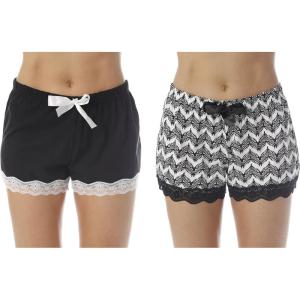 Just Love Womans Shorts(Black – Black Chevron (Pack of 2))