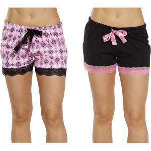 Just Love Womans Shorts(Black – Scroll Damask (Pack of 2))