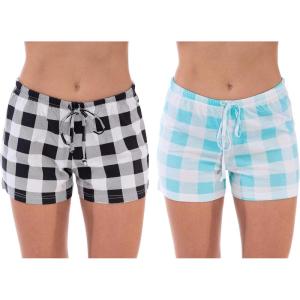 Just Love Womans Shorts(Buffalo Plaid – Pack 2)
