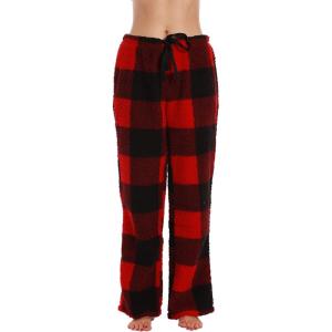 Just Love Women’s – Plush Pajama Pants(Big Buffalo Plaid – Red)