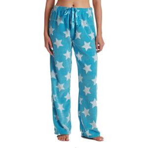 Just Love Women’s – Plush Pajama Pants(Embossed Star – Blue)
