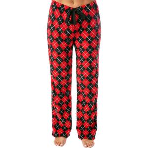 Just Love Women’s – Plush Pajama Pants(Red – Argyle)