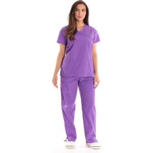 Just Love Women’s Scrub Sets(Purple With Purple Trim)