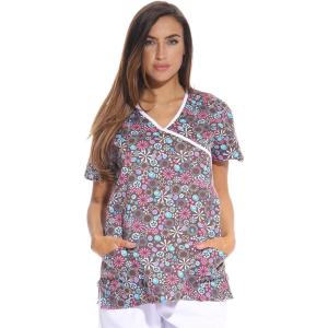 Just Love Women’s Scrub Tops Nursing Scrubs(Brown Wrap)