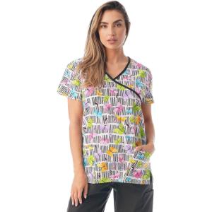 Just Love Women’s Scrub Tops Nursing Scrubs(Butterfly Black Trim)