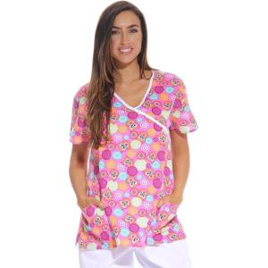 Just Love Women’s Scrub Tops Nursing Scrubs(Pink Owl)