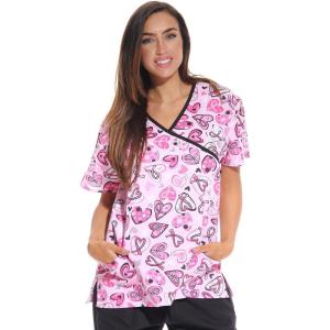 Just Love Women’s Scrub Tops Nursing Scrubs(Ribbon Print 6)