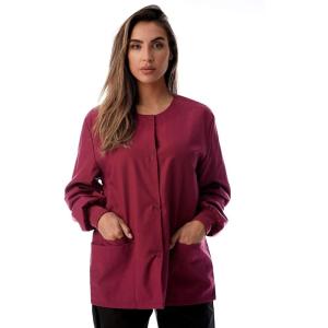 Just Love Womens Solid Jacket Uniform Coat(Burgundy)