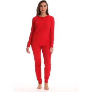 Just Love Women’s Thermal Underwear Pajamas Set(Red)
