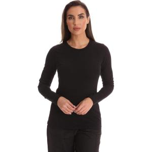 Just Love Women’s Underscrub Long Sleeve T-Shirt Plain Undershirt Tee(Black)