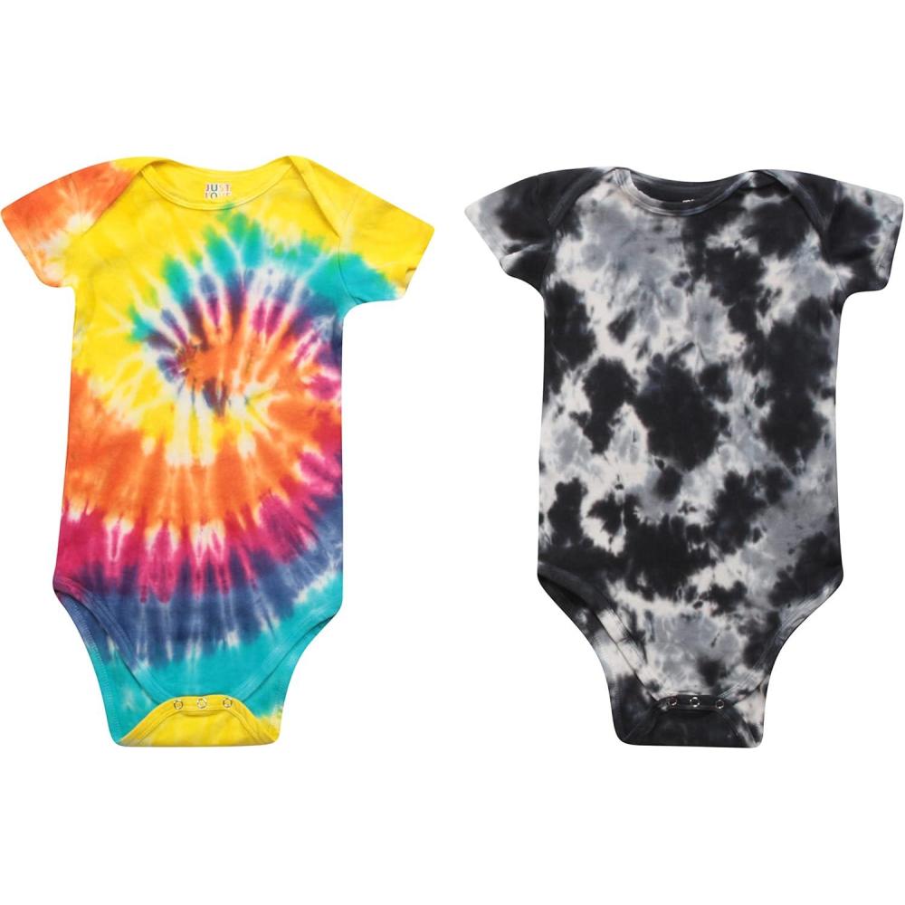 imageJust Love Bodysuit for Boys Tie Dye Pack of 2Tie Dye Black and Tie Dye Bright