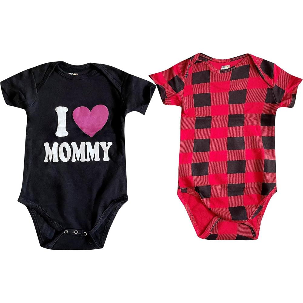 imageJust Love Bodysuit for Girls Tie Dye Pack of 2Mommy and Buffalo Plaid