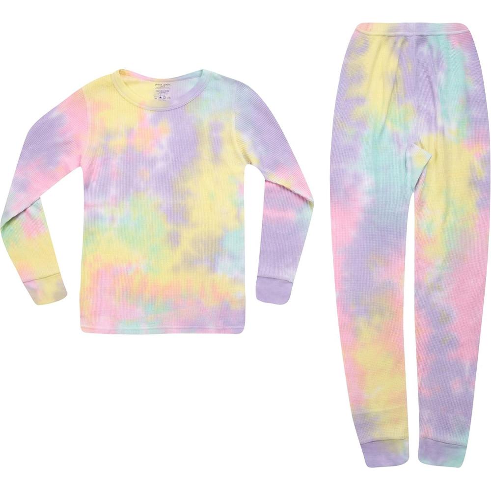 imageJust Love Girls Tie Dye Two Piece Thermal Underwear SetTie Dye Multi Purple