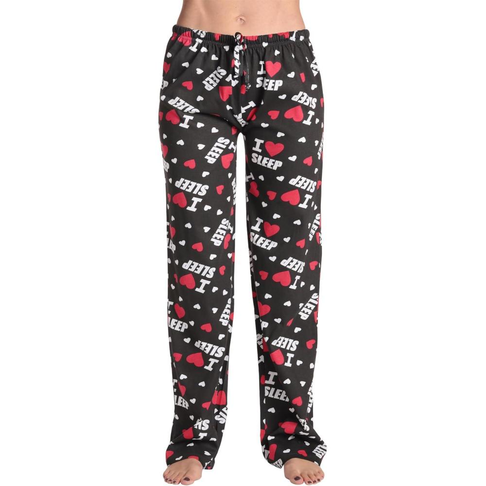 imageJust Love Women Pajama Pants SleepwearBlack I Heart Sleep
