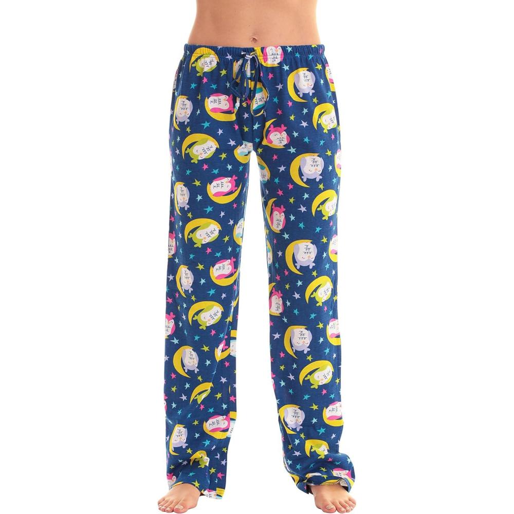 imageJust Love Women Pajama Pants SleepwearBlue Moonstruck Owl