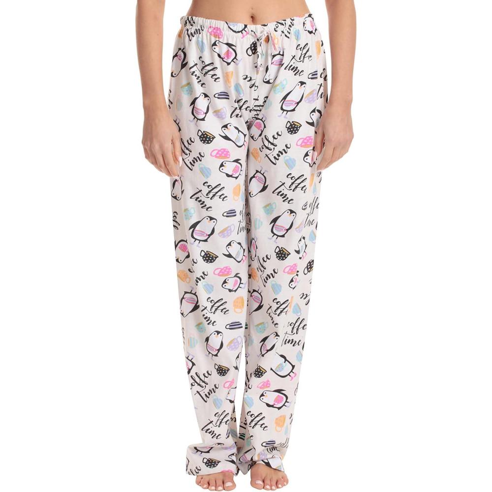 imageJust Love Women Pajama Pants SleepwearLemon Coffee Time Penguin