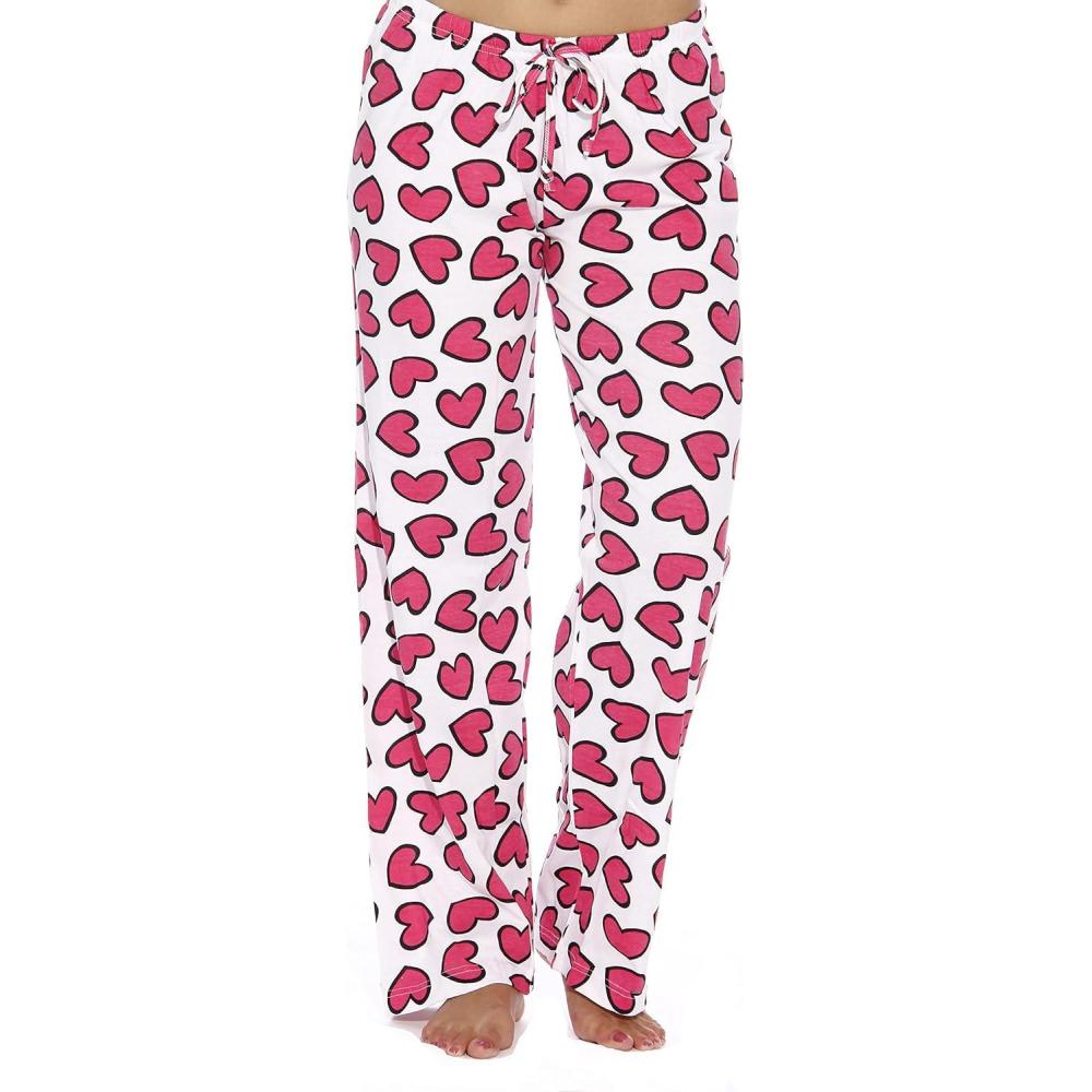 imageJust Love Womens Cotton Pajama PantsHearts White