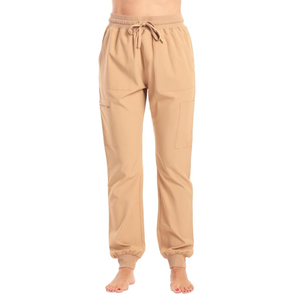 imageJust Love Womens Utility Solid Scrub PantsKhaki Stretch Fabric