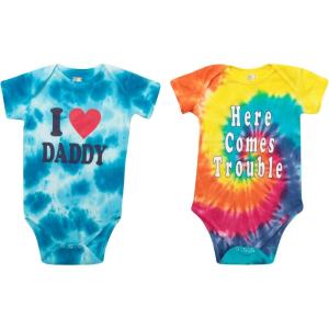 Just Love Bodysuit for Boys – Tie Dye (Pack of 2)(Daddy and Tie Dye)