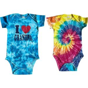 Just Love Bodysuit for Boys – Tie Dye (Pack of 2)(Grandpa and Tie Dye)