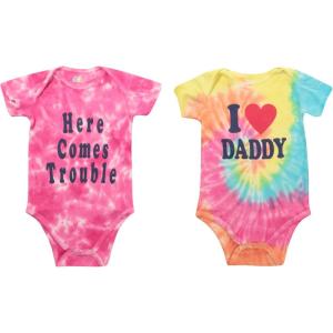 Just Love Bodysuit for Girls – Tie Dye (Pack of 2)(Daddy and Tie Dye)