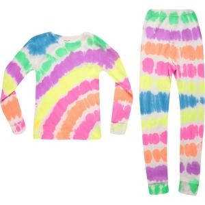 Just Love Girls Tie Dye Two Piece Thermal Underwear Set(Tie Dye Neon White)