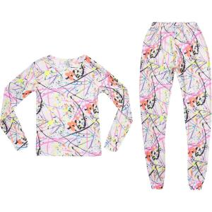 Just Love Girls Tie Dye Two Piece Thermal Underwear Set(White – Splatter)