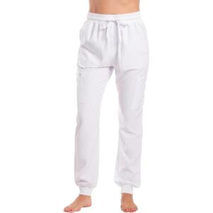 Just Love Womens Utility Solid Scrub Pants(White Stretch Fabric)