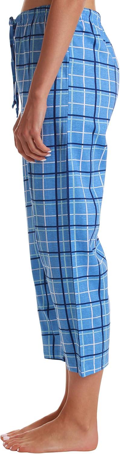 imageJust Love 100 Cotton Women Pajama Capri Pants SleepwearNavy Plaid
