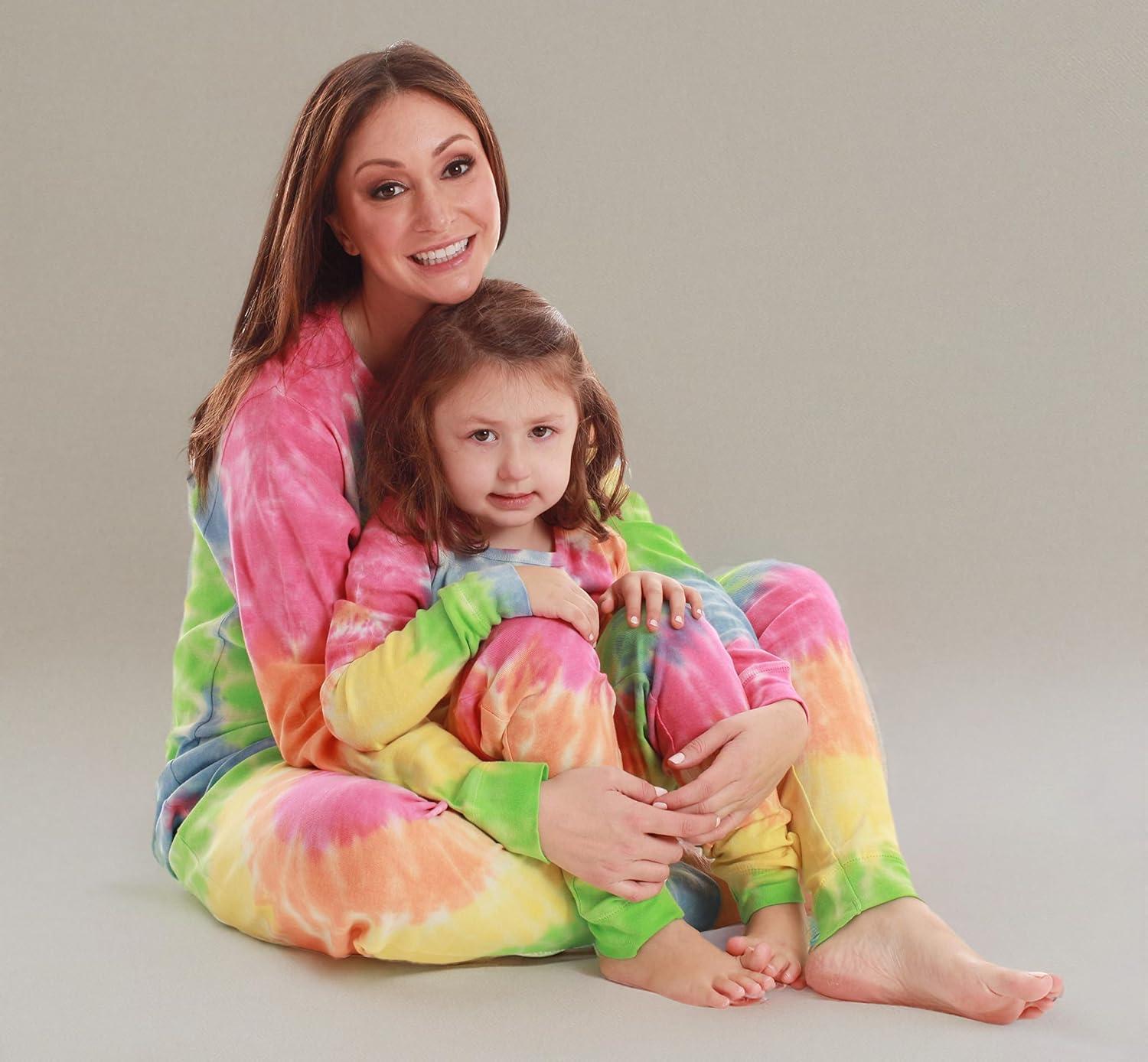 imageJust Love Mommy and Me Pajamas SetTie Dye Pastel Bright
