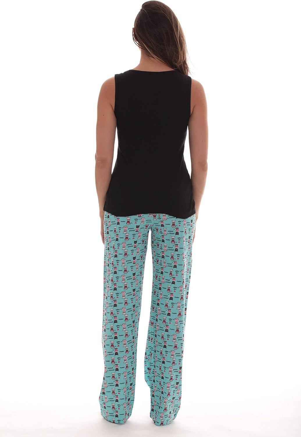 imageJust Love Womens Pajama Pant SetsBlack I Love Cat Naps